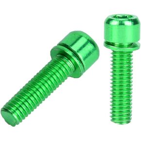 6pcs M5x25mm Bike Water Bottle Cage Bolts, Titanium Alloy M5 Hex Socket Tapping Screw for Bottle Holder Bracket Rack Cycling Bracket Bolt for Bike Bottle (Green)