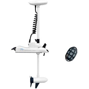 AQUOS Haswing White 12V 55LBS 54inch Electric Bow Mount Trolling Motor with Remote Control for Inflatable Boat Kayak Bass Boat Aluminum Boat Fishing, Freshwater and Saltwater Use
