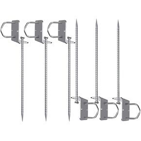 Ground Anchors Screw in - 24" Set of 4 ，Rebar Stakes - 1/2 Inch- Earth Anchors - Mobile Home Anchors - Storage Shed Anchor Kit - Swing Set Anchors for Metal Swing Set - Playset Anchors - Tie Down