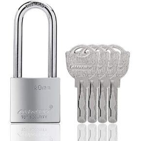 40mm Long Shackle Padlocks for Outdoor Use All Weather Resistant, Alloy Steel Heavy Duty Lock with 4 Keys
