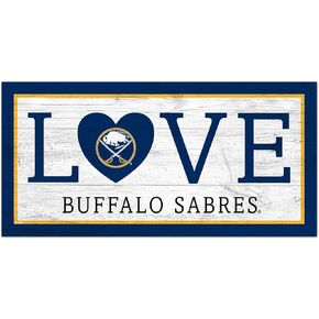 Fan Creations NHL Buffalo Sabres Unisex Buffalo Sabres Love Sign, Team Color, 6 x 12