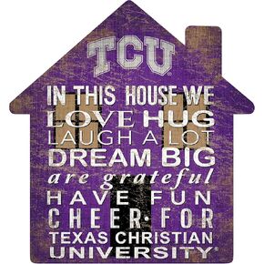 Fan Creations NCAA TCU Horned Frogs Unisex TCU House Sign, Team Color, 12 inch