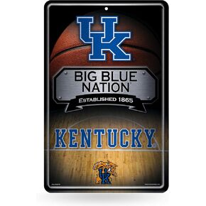Rico Industries NCAA Kentucky Wildcats Large Metal Sign 11" x 17" Large Metal Home Décor Sign