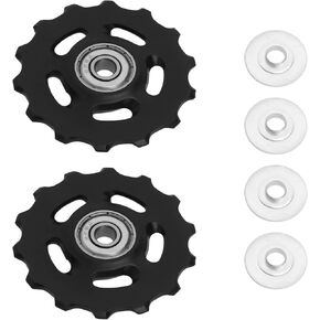 2PCS Cycling Gear Wheels14T Rear Derailleur Guide for Mountain Bike Road Bike Bicycle POM+Nylon Fiber OD 58mm Black Cycling Wheel Part Accessory