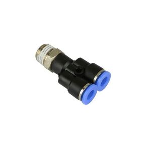 2X Pneumatic Y Splitter 1/4" NPT to 5/16" Hose OD Air Push Quick Connect Fitting