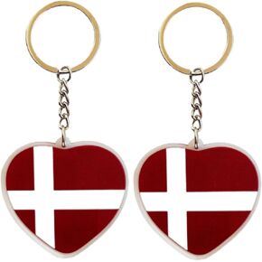 JAVD Denmark Flag Keychain - 2 Pack