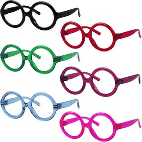 GUD Huge Round Reading Glasses with Screwless Spring Hinge Metalless 6 Pack Oversized Women Readers +2.50