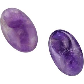 TUMBEELLUWA Pack of 2 Natural Healing Crystals Thumb Stones, Polished Pocket Worry Stone Message Stones Set for Chakra Balancing and Stress Relief, Rose Quartz+Rock Quartz
