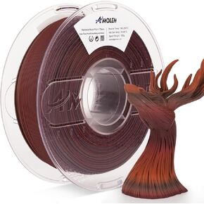 AMOLEN 3D الطباعة خيوط خشبية داكنة قوس قزح لون تغيير الطابعة خيوط PLA 1KG بكرة 1.75 مم 1.75 مم خشب الورد الجاف / الأبنوس / بورجوندي / الجوز 1 كجم / 2.2 رطل تناسب معظم FDM وقلم الطابعة Tigerwood