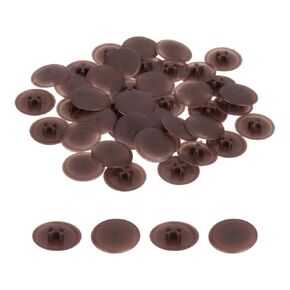 uxcell 40PCS Screw Cap Covers, 17mm Waterproof Plastic Screw Decorative Caps for Phillips Cam Lock Nuts Self-Tapping Screws, Dark Coffee