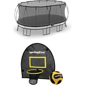 Springfree Trampoline 12 ft x 19 ft Jumbo Oval + FlexrStep V2 Bundle – Springless Fun with Adjustable and Lock Restrict Ladder Attachment Accessories
