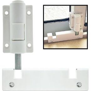 1 Pack Sliding Patio Door Foot Kick Lock, A Secondary Childproof Additional Security, Universal Fits for Any Sliding Door and Window Top or Bottom Rails, White