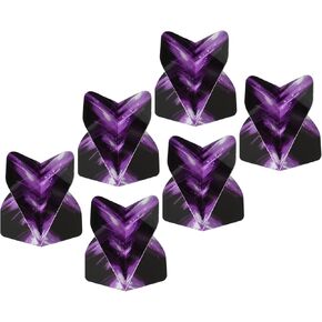 6 Pack Dart Flights - PET Darts for Steel Tip and Plastic Tip, Apply to Darts Game/Party/Entertainment (Black, Purple)