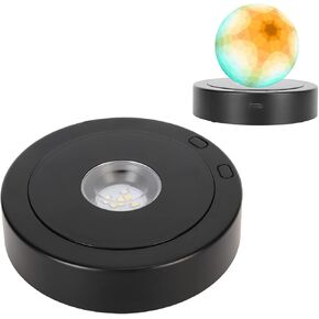 LED Light Base,Rotating Lighted Display Stand,360 Degrees 80s Circle, Battery Or USB Power Turntable Display Stand Crystals Glass Photography Products and Shows