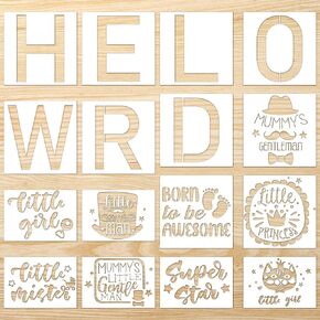 Highland Cow Stencils for Painting - 12 Pieces Sunflowers and Cow Crafts for Wall Wood Greeting Card Paper Window Children Family DIY Creative Partner 12" & 6" Size