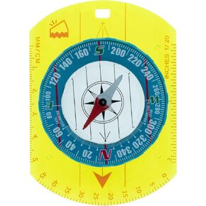 ust hi vis waypoint map compass with fluorescent plate and magnifier for hiking, camping, backpacking, emergency and outdoor survival