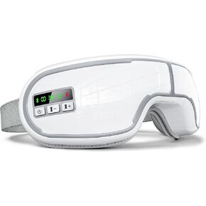 Eye Massager, Eye Massager for Migraine FSA HSA Eligible Eye Mask Massager with Heat, Music, Compression for Eye Strain Relief, Improve Sleep for Sleeping Travel Home Women Men