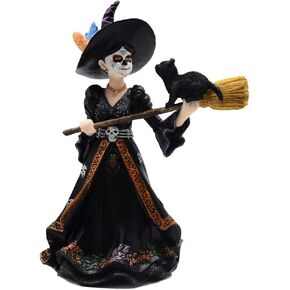 Comfy Hour Fairyland Collection 8"" Witch from The Day of The Dead, La Calavera Catrina, Día de Muertos, Halloween Figurine, Halloween Sugar Skull Decor, Polyresin
