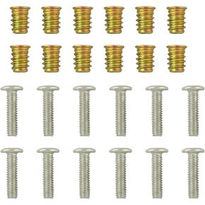 TAODAN 12PCS Internal External Threaded Nut Connectors 1/4 20inch with Hex Wrench Connector Inner Hex Socket Driver Furniture Screws for Furniture Hardwood Solid Wood T-shaped Joint Fasteners