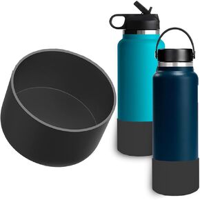 Protective Silicone Boot for Hydro Flask 32 oz 40 oz, Thermoflask, Iron Flask, and the 32-40 oz water bottles (bottom width 3.5"-3.6"), Black