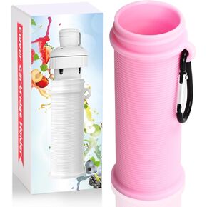 Flavor Cartridge Holder, Portable Flavors Cartridges With Backpack Clip, BPA Free Plastic, Compatible With Most Flavor Water Bottles (Pink)
