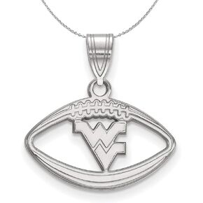 The Black Bow Sterling Silver West Virginia U. Football Pendant Necklace
