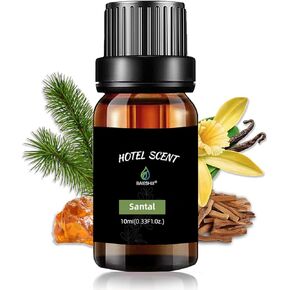Hotel Scents Santal 10ML Essential Oil, Hotel Collection Diffuser Oil with Sandalwood, Cedarwood and Musk, Luxury Home Aromatherapy Fragrances Oil