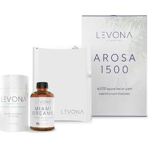 Levona Scent Arosa Diffuser - HVAC System with Smart App Control, Scent Diffuser for Whole House, Office, Hotel, & Large Spaces - Coverage 4000 sq ft - Includes Miami Dreams 500ml Essential Oil