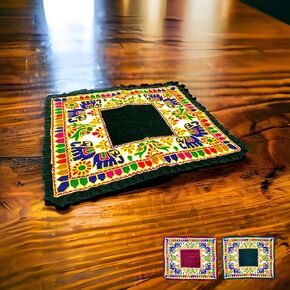 Elephant Pooja Aasan Rug Velvet Prayer Mat Meditation Multipurpose Aasan for Ganesh Pooja Diwali Pooja Mandir and Festive Decor Diwali Decoration Housewarming Gift