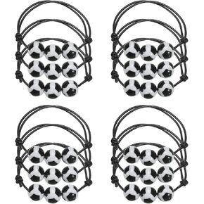 PATIKIL 12mm Soccer Football Charm Bracelets, 12 Pcs Sports Beads Bracelet Inspirational Wristbands for Teen Adults Sport Theme Party Favors