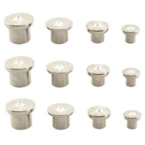3 Sets of 12 Silver Hollow Round Wood Pin Locator Panel Furniture Locator Woodworking Round Dowel Point Mortise Centre Transfer Plug 6/8/10/12mm Wood Pin Centre Punching Tool