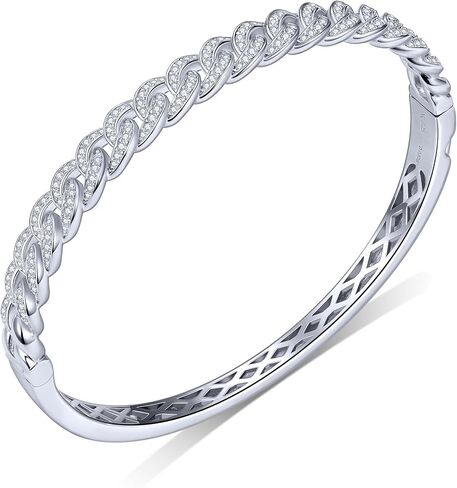 KSTYLE 2.7CT Moissanite Bracelet for Women, 18K White Gold Plated S925 Sterling Silver Bracelets |D Color VVS1| Moissanite Bangle Bracelets in Saudi Arabia