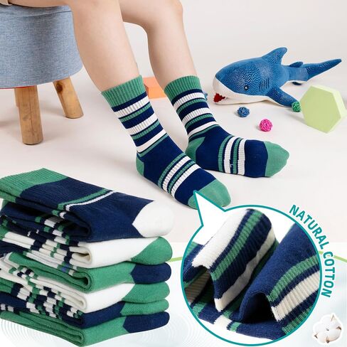 Eyean Kids Boys Athletic Socks Basketball Sport Cotton Breathable Crew Youth Casual Socks 6 Pairs in Saudi Arabia
