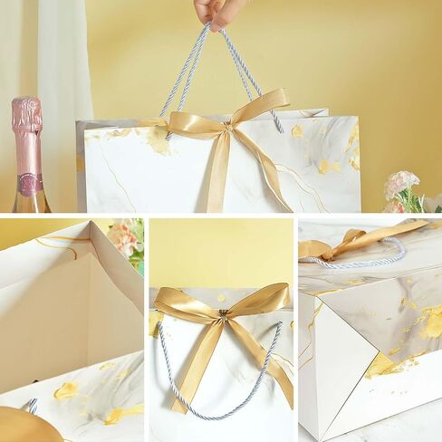 MAMUNU Pink Gift Bags, 2PCS 13" Large Gift Bags with Tissue Paper and Greeting Cards, Gift Bags with Handles Bow for Women Girls, Pink Gift Bags for Birthday Wedding Bridal Baby Shower Anniversaries in Saudi Arabia