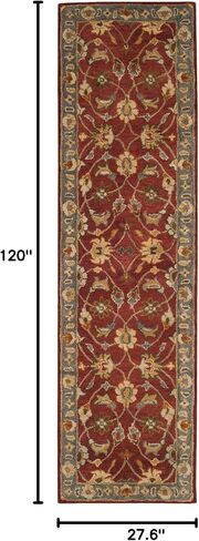 مجموعة التراث SAFAVIEH 2'3" x 8' أحمر/أزرق HG403A سجادة عداء من الصوف الفاخر الشرقي التقليدي المصنوع يدويًا in Saudi Arabia