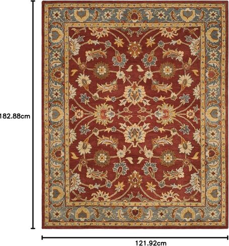 مجموعة التراث SAFAVIEH 2'3" x 8' أحمر/أزرق HG403A سجادة عداء من الصوف الفاخر الشرقي التقليدي المصنوع يدويًا in Saudi Arabia