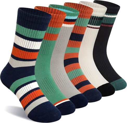 Eyean Kids Boys Athletic Socks Basketball Sport Cotton Breathable Crew Youth Casual Socks 6 Pairs in Saudi Arabia