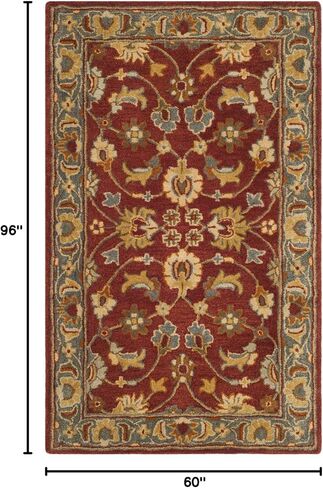 مجموعة التراث SAFAVIEH 2'3" x 8' أحمر/أزرق HG403A سجادة عداء من الصوف الفاخر الشرقي التقليدي المصنوع يدويًا in Saudi Arabia