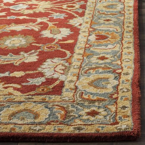 مجموعة التراث SAFAVIEH 2'3" x 8' أحمر/أزرق HG403A سجادة عداء من الصوف الفاخر الشرقي التقليدي المصنوع يدويًا in Saudi Arabia