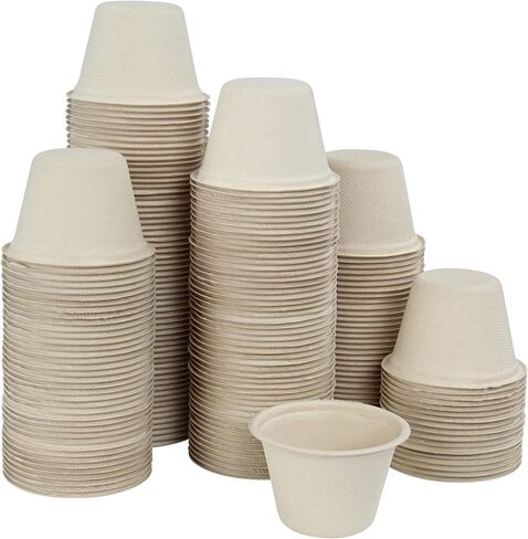 Lot45 Sustainable Small Paper Portion Cups - 2oz Condiment Container Paper Souffle Cups, 200ct Disposable Medicine Cups in Kuwait