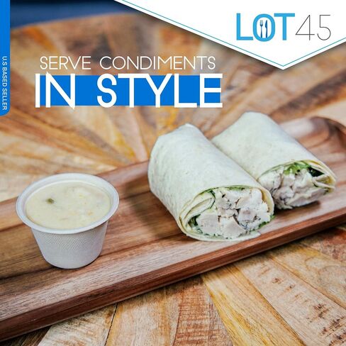 Lot45 Sustainable Small Paper Portion Cups - 2oz Condiment Container Paper Souffle Cups, 200ct Disposable Medicine Cups in Kuwait