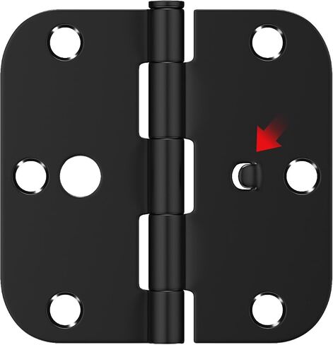 Haidms 3Pack Black Door Hinges 4 Inch Security Hinges with 5/8 Inch Radius Corner Door Hinges Black Matte for Exterior Door Removable Pin for Doors Reversible Full Mortise Combination Hardware in Saudi Arabia