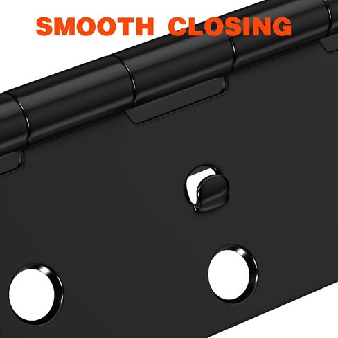 Haidms 3Pack Black Door Hinges 4 Inch Security Hinges with 5/8 Inch Radius Corner Door Hinges Black Matte for Exterior Door Removable Pin for Doors Reversible Full Mortise Combination Hardware in Saudi Arabia