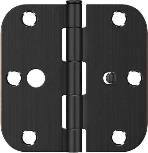 Haidms 3Pack Black Door Hinges 4 Inch Security Hinges with 5/8 Inch Radius Corner Door Hinges Black Matte for Exterior Door Removable Pin for Doors Reversible Full Mortise Combination Hardware in Saudi Arabia