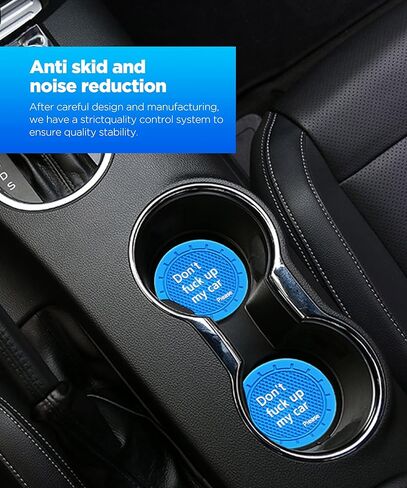 4 قطع قواعد أكواب من السيليكون الكريستالي للسيارة، قواعد أكواب السيارة اللامعة، حامل أكواب تلقائي مقاس 2.75 بوصة، مضادة للانزلاق، ديكور ملحقات السيارة الداخلية (أحمر) in Kuwait