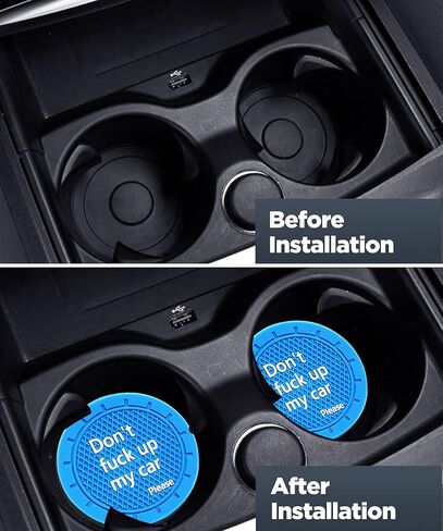 4 قطع قواعد أكواب من السيليكون الكريستالي للسيارة، قواعد أكواب السيارة اللامعة، حامل أكواب تلقائي مقاس 2.75 بوصة، مضادة للانزلاق، ديكور ملحقات السيارة الداخلية (أحمر) in Kuwait