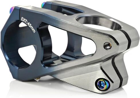 Mountain Bike Stem with 31.8mm Bar Clamp 7 Degree 45mm CNC Machined Aluminum Alloy Light Weigh Bike Stem For Downhill and MTB-Black Silver in Saudi Arabia