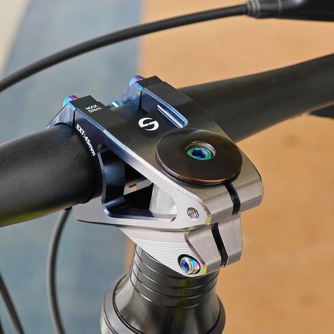 Mountain Bike Stem with 31.8mm Bar Clamp 7 Degree 45mm CNC Machined Aluminum Alloy Light Weigh Bike Stem For Downhill and MTB-Black Silver in Saudi Arabia