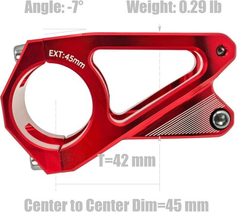 Mountain Bike Stem with 31.8mm Bar Clamp 7 Degree 45mm CNC Machined Aluminum Alloy Light Weigh Bike Stem For Downhill and MTB-Black Silver in Saudi Arabia