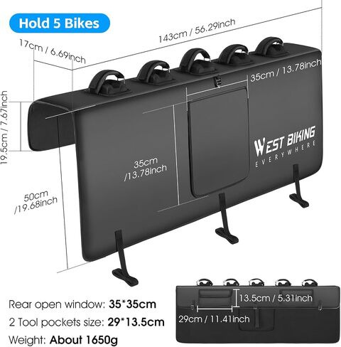 ICOCOPRO Bike Pads for Pickup Truck Tailgate with Secure Bike Frame Straps, Tailgate Protection Pad for Bike and Truck in Saudi Arabia